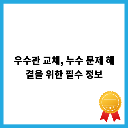 우수관 교체, 누수 문제 해결을 위한 필수 정보