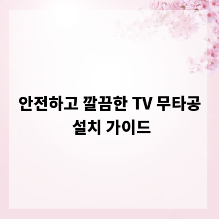 안전하고 깔끔한 TV 무타공 설치 가이드
