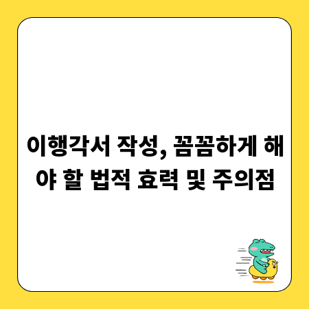 이행각서 작성, 꼼꼼하게 해야 할 법적 효력 및 주의점