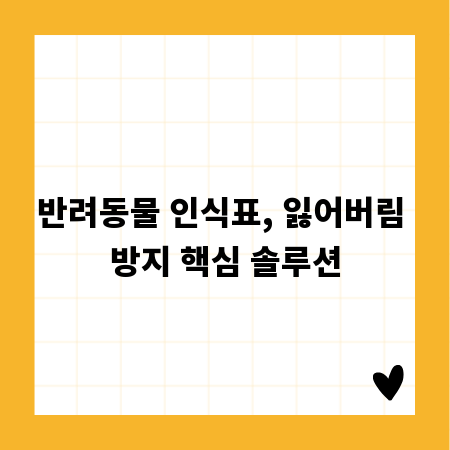 반려동물 인식표, 잃어버림 방지 핵심 솔루션