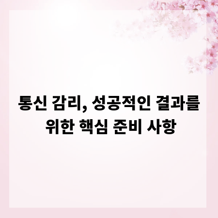 통신 감리, 성공적인 결과를 위한 핵심 준비 사항