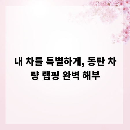 내 차를 특별하게, 동탄 차량 랩핑 완벽 해부