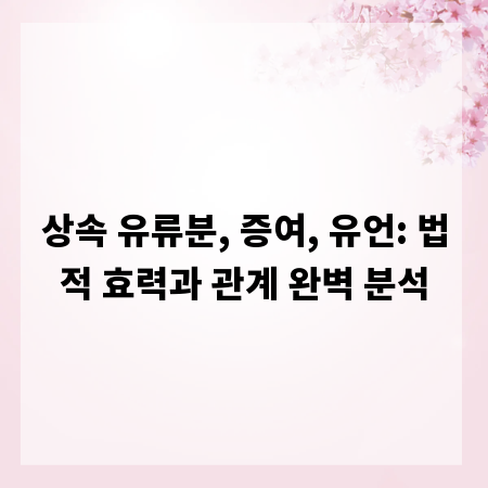상속 유류분, 증여, 유언: 법적 효력과 관계 완벽 분석