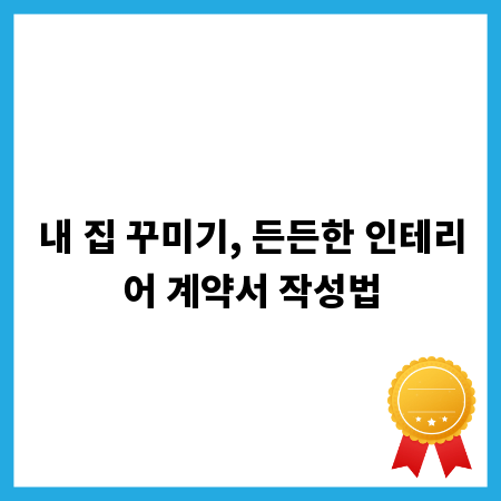 내 집 꾸미기, 든든한 인테리어 계약서 작성법