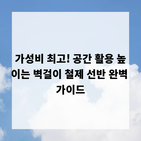 가성비 최고! 공간 활용 높이는 벽걸이 철제 선반 완벽 가이드