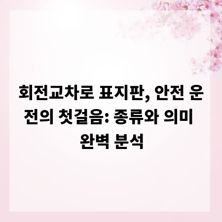 회전교차로 표지판, 안전 운전의 첫걸음: 종류와 의미 완벽 분석