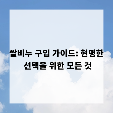 쌀비누 구입 가이드: 현명한 선택을 위한 모든 것