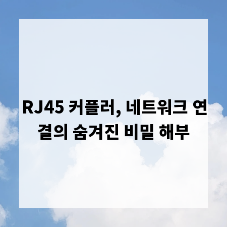 RJ45 커플러, 네트워크 연결의 숨겨진 비밀 해부