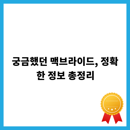 궁금했던 맥브라이드, 정확한 정보 총정리