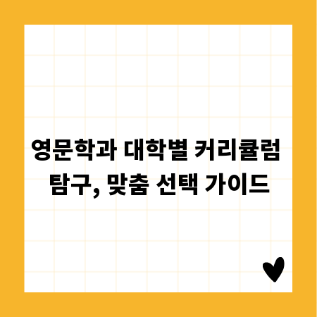 영문학과 대학별 커리큘럼 탐구, 맞춤 선택 가이드
