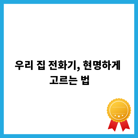 우리 집 전화기, 현명하게 고르는 법