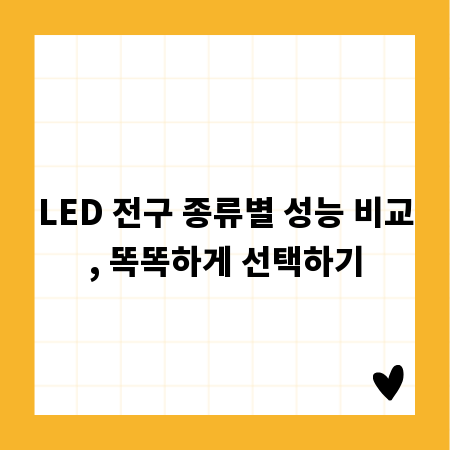 LED 전구 종류별 성능 비교, 똑똑하게 선택하기