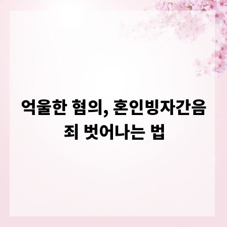 억울한 혐의, 혼인빙자간음죄 벗어나는 법
