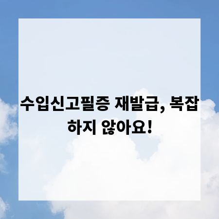 수입신고필증 재발급, 복잡하지 않아요!