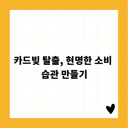 카드빚 탈출, 현명한 소비 습관 만들기