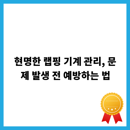 현명한 랩핑 기계 관리, 문제 발생 전 예방하는 법
