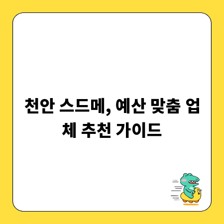 천안 스드메, 예산 맞춤 업체 추천 가이드