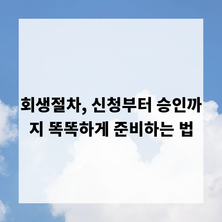 회생절차, 신청부터 승인까지 똑똑하게 준비하는 법