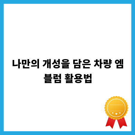 나만의 개성을 담은 차량 엠블럼 활용법