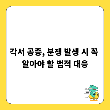 각서 공증, 분쟁 발생 시 꼭 알아야 할 법적 대응
