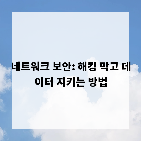 네트워크 보안: 해킹 막고 데이터 지키는 방법