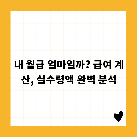 내 월급 얼마일까? 급여 계산, 실수령액 완벽 분석