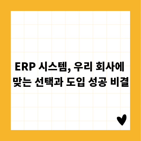 ERP 시스템, 우리 회사에 맞는 선택과 도입 성공 비결