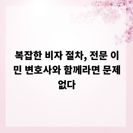 복잡한 비자 절차, 전문 이민 변호사와 함께라면 문제없다