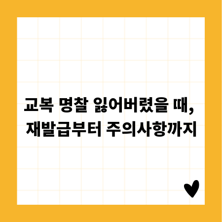 교복 명찰 잃어버렸을 때, 재발급부터 주의사항까지