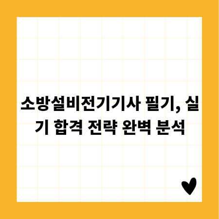 소방설비전기기사 필기, 실기 합격 전략 완벽 분석