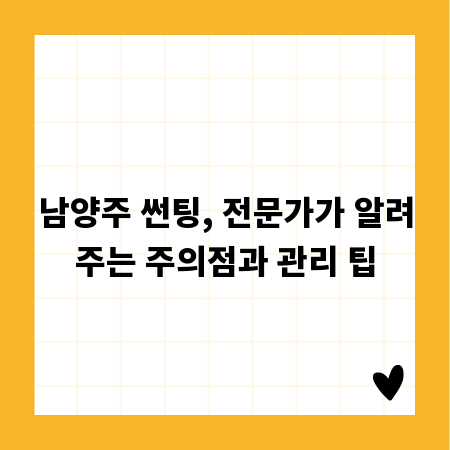 남양주 썬팅, 전문가가 알려주는 주의점과 관리 팁