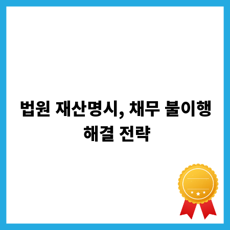 법원 재산명시, 채무 불이행 해결 전략