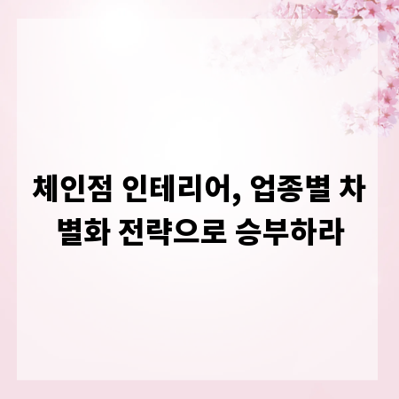 체인점 인테리어, 업종별 차별화 전략으로 승부하라