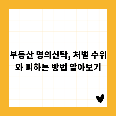 부동산 명의신탁, 처벌 수위와 피하는 방법 알아보기