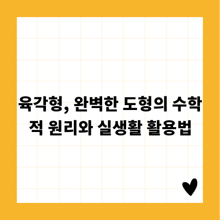 육각형, 완벽한 도형의 수학적 원리와 실생활 활용법