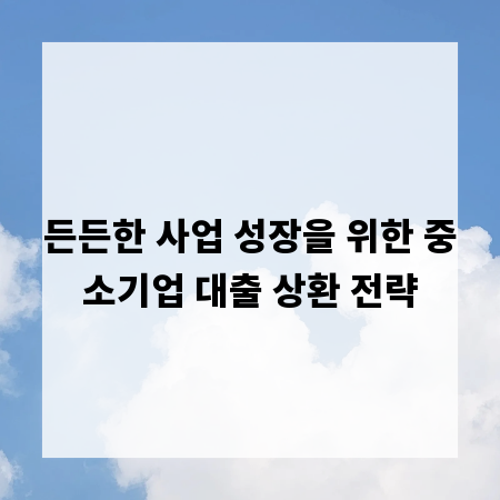 든든한 사업 성장을 위한 중소기업 대출 상환 전략
