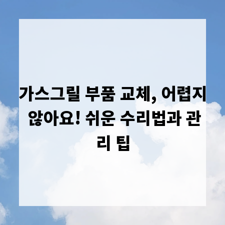 가스그릴 부품 교체, 어렵지 않아요! 쉬운 수리법과 관리 팁