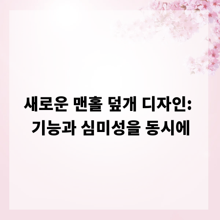 새로운 맨홀 덮개 디자인: 기능과 심미성을 동시에