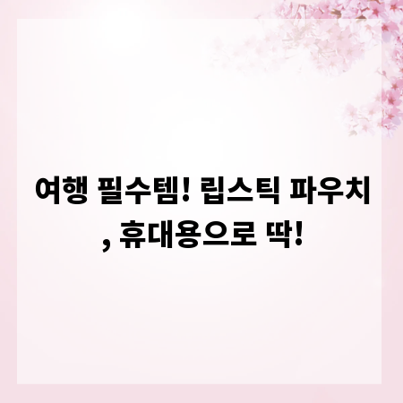 여행 필수템! 립스틱 파우치, 휴대용으로 딱!