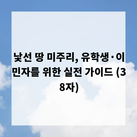낯선 땅 미주리, 유학생·이민자를 위한 실전 가이드 (38자)