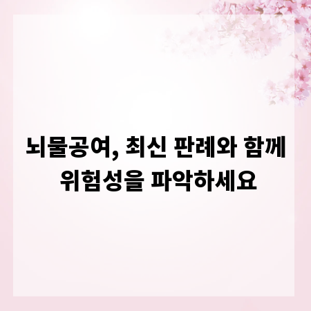 뇌물공여, 최신 판례와 함께 위험성을 파악하세요
