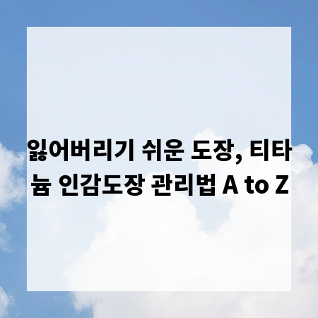 잃어버리기 쉬운 도장, 티타늄 인감도장 관리법 A to Z