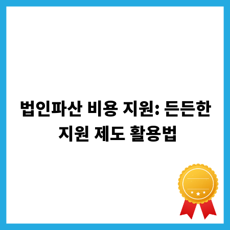 법인파산 비용 지원: 든든한 지원 제도 활용법