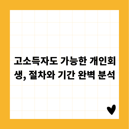 고소득자도 가능한 개인회생, 절차와 기간 완벽 분석