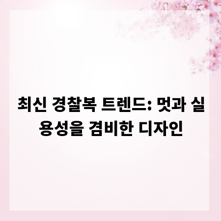 최신 경찰복 트렌드: 멋과 실용성을 겸비한 디자인