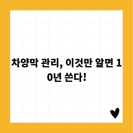 차양막 관리, 이것만 알면 10년 쓴다!