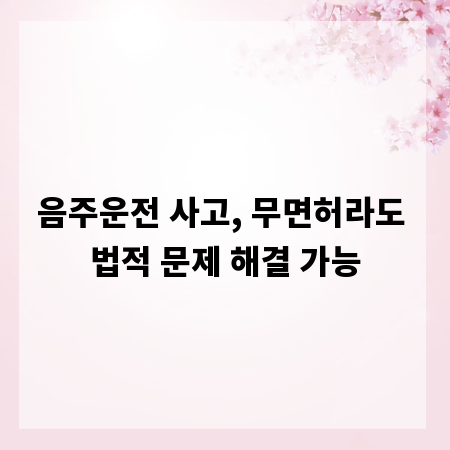 음주운전 사고, 무면허라도 법적 문제 해결 가능