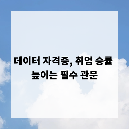 데이터 자격증, 취업 승률 높이는 필수 관문