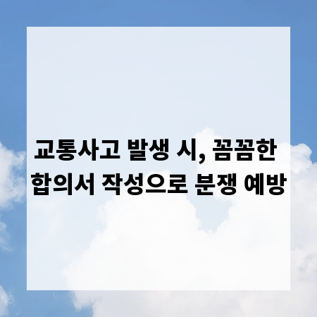 교통사고 발생 시, 꼼꼼한 합의서 작성으로 분쟁 예방