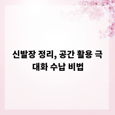 신발장 정리, 공간 활용 극대화 수납 비법